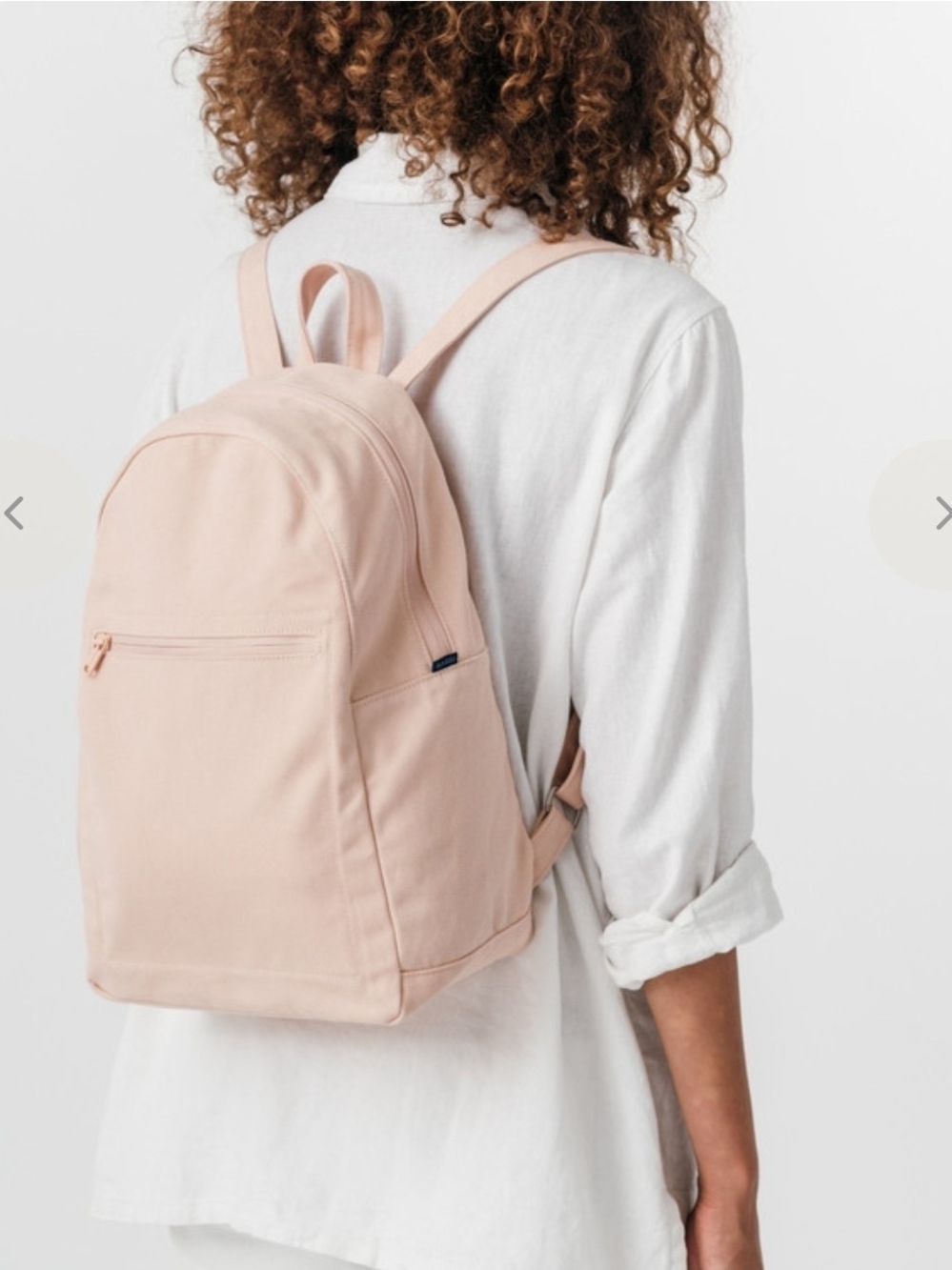 BAGGU Recycled 100% Cotton Canvas Zip Backpack in Shell